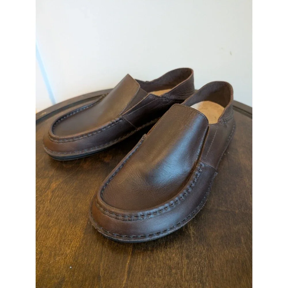 Birkenstock Duma Leather Loafers Slip On Comfort Shoes Women's EU38 Brown Wide D